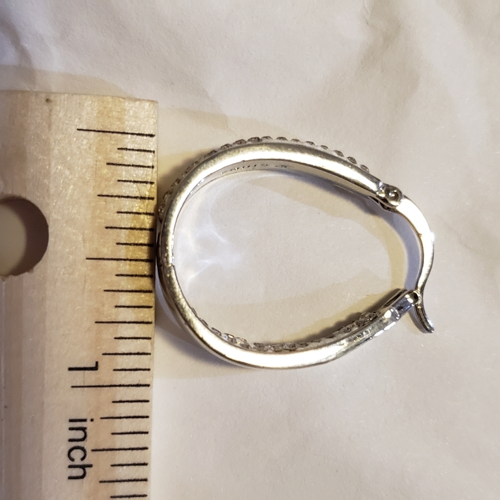 Sofia James silver plated oblong hoop earrings - Picture 6 of 7